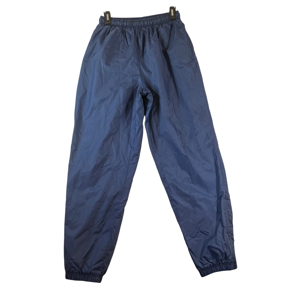 Vintage Nike Windbreaker Pants Kids L 12-14 Navy Blue Nylon Track Zipper Cuffs